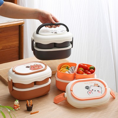 Double Layer Plastic Microwaveable Lunch Box