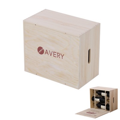 6-Bottle Wood Wine Box