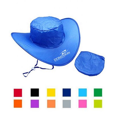 Nylon Folding Cowboy Hat w/Pouch