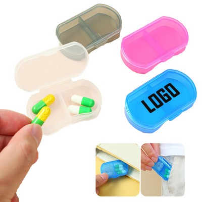 Portable 2-compartment Pill Box