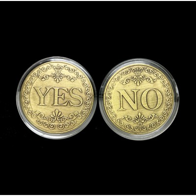 Copper-colored Yes or No Challenge Coin Decision Maker Coin Commemorative Coins Game Coins