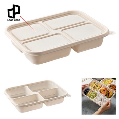 Four Compartments Disposable Degradable Takeaway Lunch Box