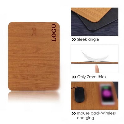 Wood Grain Mouse Pad Charger