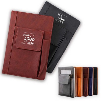 A5 Hardcover Executive Notebook with Pocket and Lined Pages