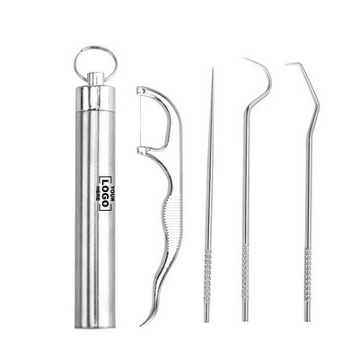 Stainless Steel Toothpick and Floss Kit