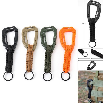 Survival Keychain Paracord With Plastic Carabiner