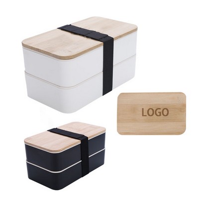 Pp Plastic Double-Layer Bento Box