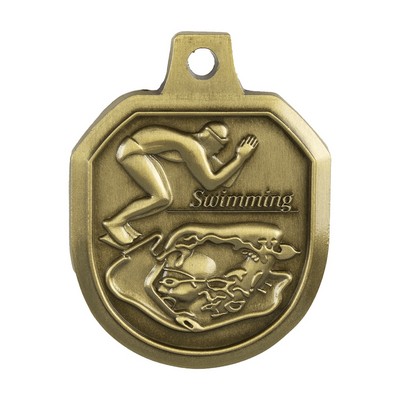 1.5" Male Swimming Stock Die Cast Medal