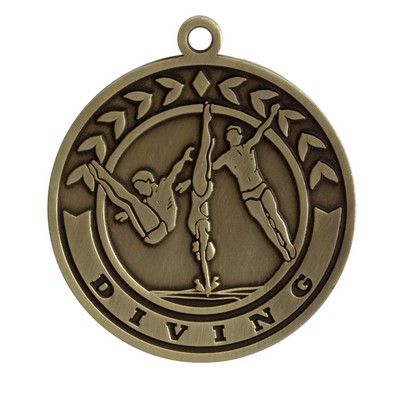 2" Diving Stock Die Cast Medal