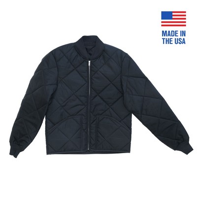 Industrial Quality Quilted Jacket w/Knit Collar & Cuffs