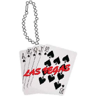 Spades Royal Flush Key Chain w/ Black Back (8 Square Inch)