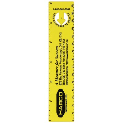 6" Bookmark Ruler with standard and metric markings - Blank