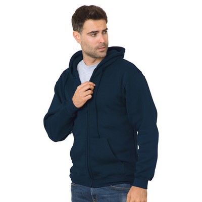 Unisex Bayside® Full-Zipper Fleece Hooded Sweatshirt