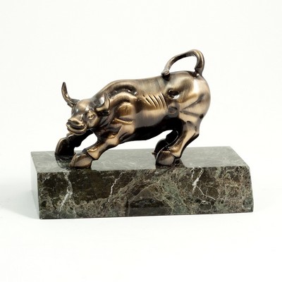 Bull Sculpture On Marble