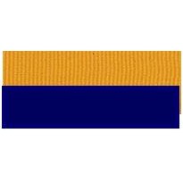 "V" Neck Ribbon - Navy Blue/Gold - Snap Clip - 1-1/2" Wide x 32" Long