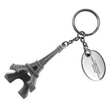 Stock Eiffel Tower Charm Themed Keytag w/ Split Ring