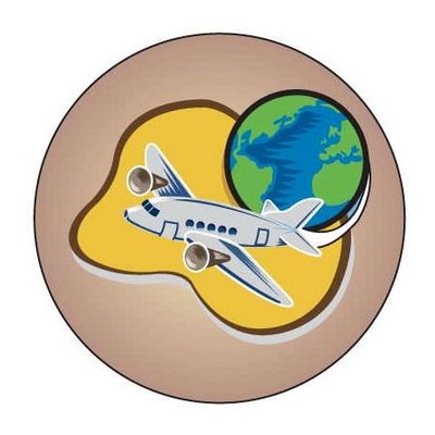 Prop Plane Round Badge w/ Bar Pin (2 1/2" Diameter)