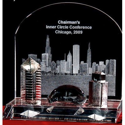 Crystal Chicago Cityscape Sculpture (5 1/4")