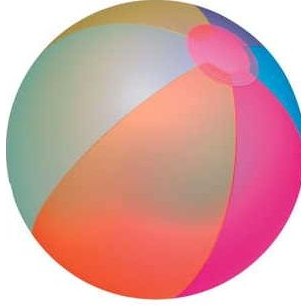 16" Inflatable Opaque Rainbow Shaded Beach Ball