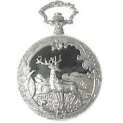 Pocket Watch w/Chain - Deer