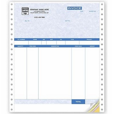 Parchment Product Invoice w/ Packing Slip (4 Part)