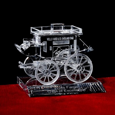 Crystal Stage Coach Award w/ Custom Etching (11")