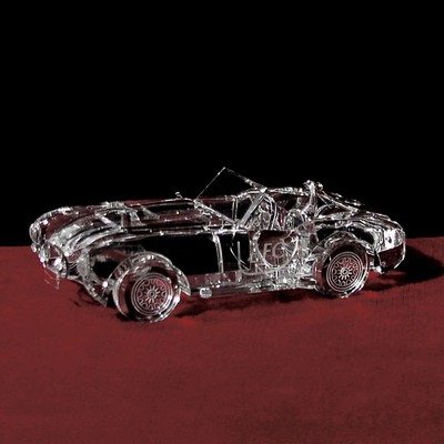 Crystal Antique Car Sculpture w/Custom Etching (8")