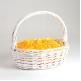 White Oval Wicker Gift Basket w/Top Handle (16 1/2"x11 1/2"x5 1/2")