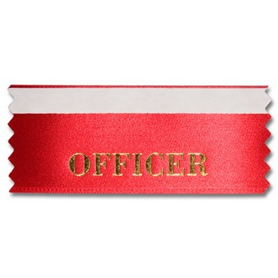 1-5/8"x4" Horizontal Stock Title Ribbon W/ Tape (Officer)