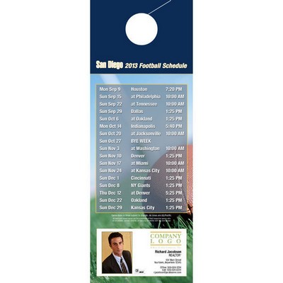 San Diego Pro Football Schedule Door Hanger (4"x11")