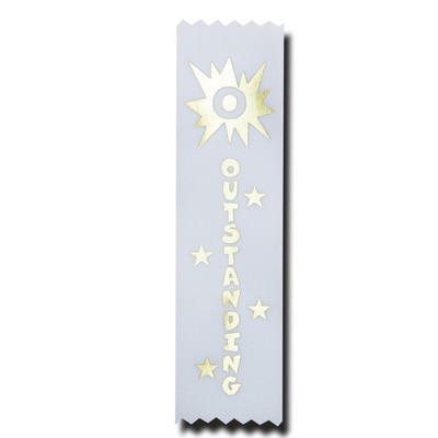 Outstanding Econo Stock Recognition Ribbon w/ Starburst (1 5/8"x6")