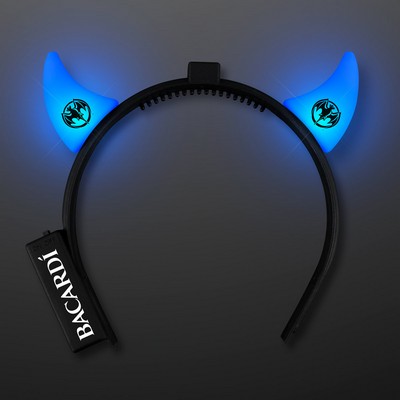 Blue Light Up Devil Horns Headband