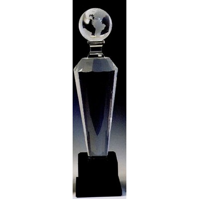 Crystal World Globe Trophy (13"x3 1/8")