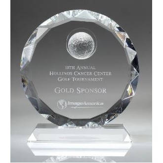 Medium Optical Crystal Golf Sunflower Award