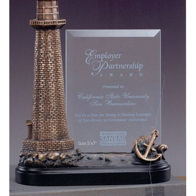 Lighthouse & Glass Imprint Frame Trophy (8.5"x11")