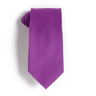 Purple Polyester Satin Tie