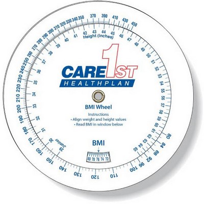 3 Wheel Body Mass Index Calculator (20-300 lb/9-136 kg), Spot Colors