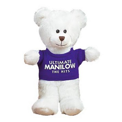 10" Sheridan White Bear Stuffed Animal w/T-shirt (10")