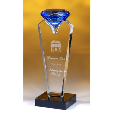 Blue Diamond Tower Optic Crystal Award (2¾"x8")