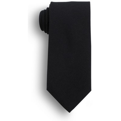 57" Black Polyester Poplin Uniform Tie