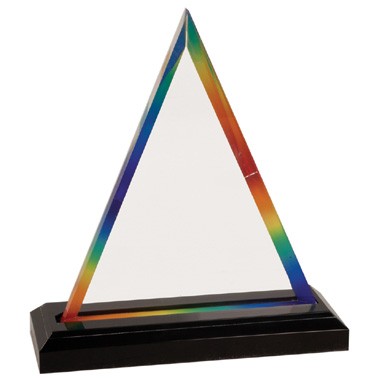 7 1/4" Rainbow Color Triangle Acrylic Award (Laser Engraved)