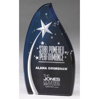 Super Star Blue Acrylic Award - 5 1/2" x 9 1/2" x 1"