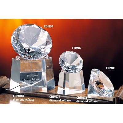 Diamond Optic Crystal Award w/Base (4"x7")