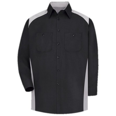 Red Kap™ Men's Long Sleeve Motorsports Shirt - Black/Gray