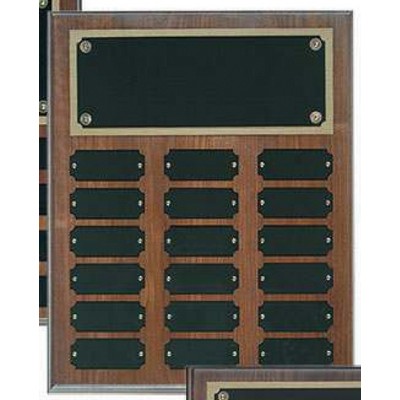 Step Edge Walnut Perpetual Plaque w/12 Plates