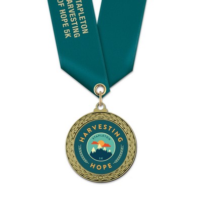 1 3/4" LFL Full Color Medal w/ Satin Neck Ribbon