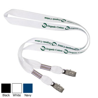 5/8" Organic Cotton Lanyard w/ Double Ended Bulldog Clip (1 Color)