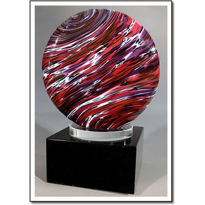 Mercury Art Glass Sculpture w/ Marble Base (3"x4.75")