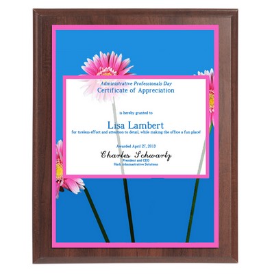 USA Cherry Finish Award Plaque-Full Color 7"x9"