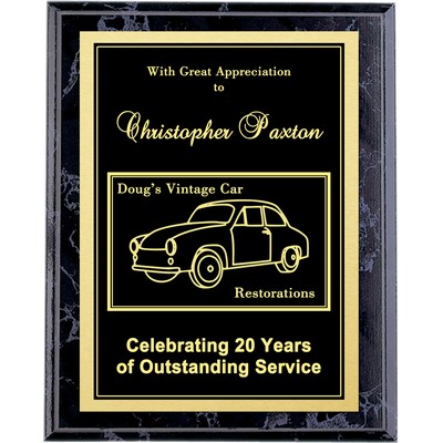 Digital Lasered Black Marble Award Plaque 12"x15"